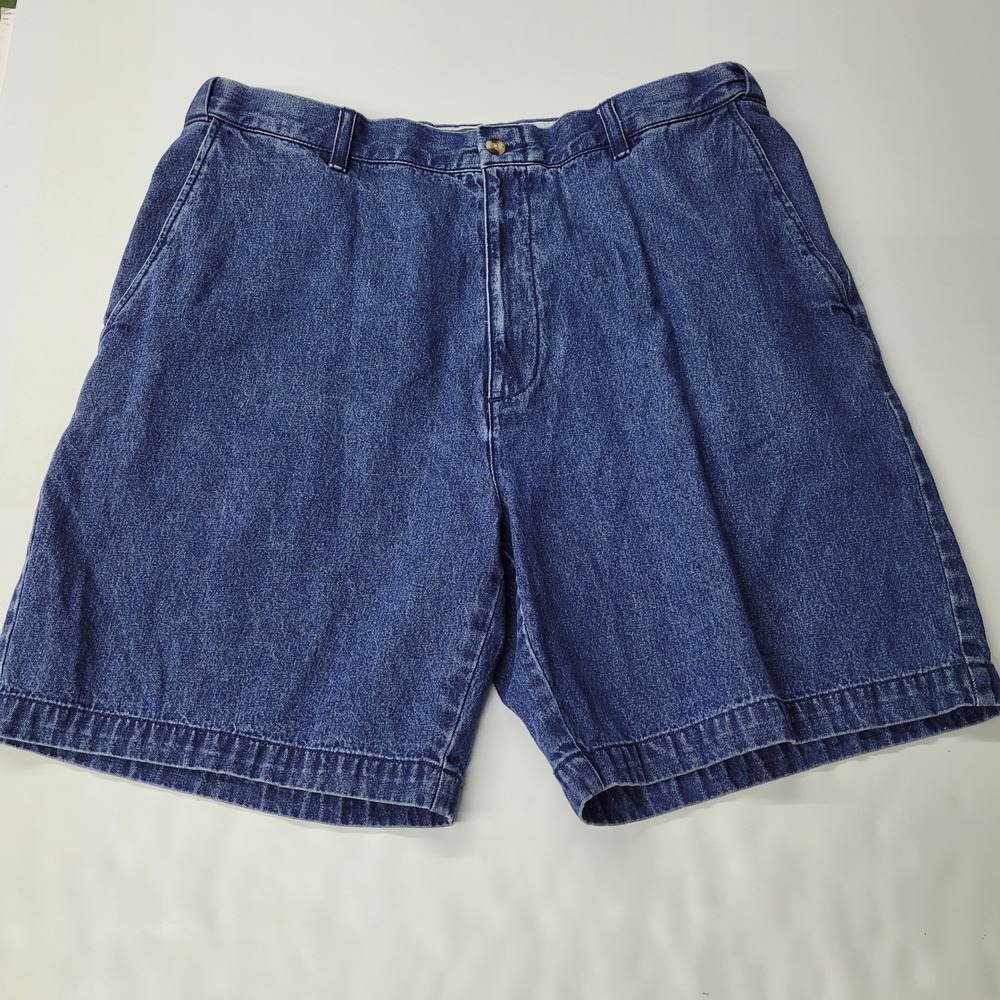 Craft & Barrow Shorts Mens 38 Blue Denim Jean Flat Front Casual‎ Summer Comfort